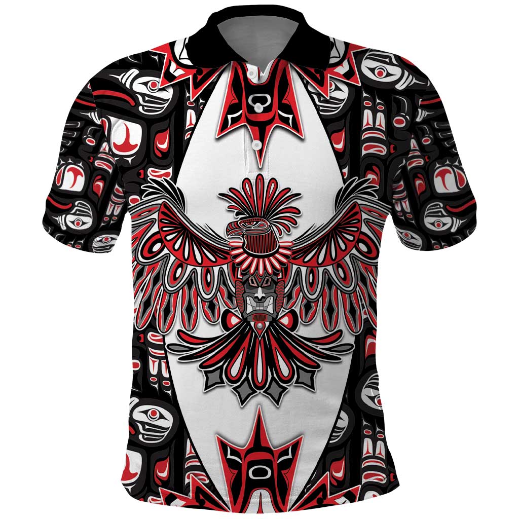 Canada Haida Polo Shirt Thunderbird Northwest Coast Indigenous - Wonder Print Shop