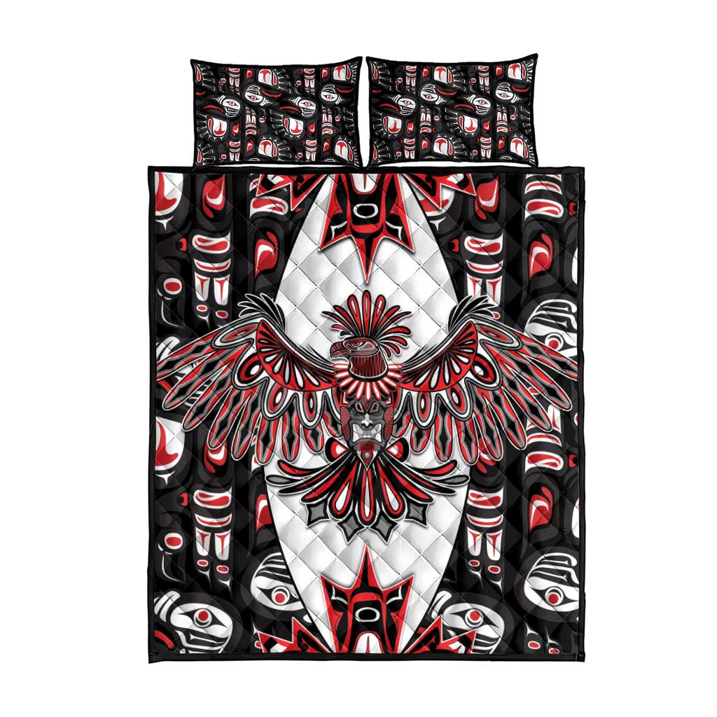Canada Haida Quilt Bed Set Thunderbird Northwest Coast Indigenous - Wonder Print Shop