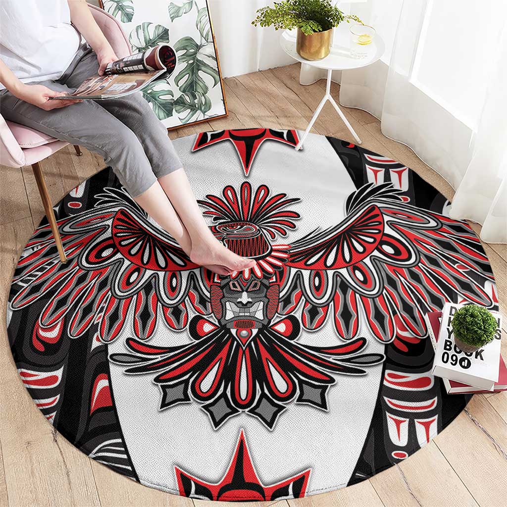 Canada Haida Round Carpet Thunderbird Northwest Coast Indigenous - Wonder Print Shop