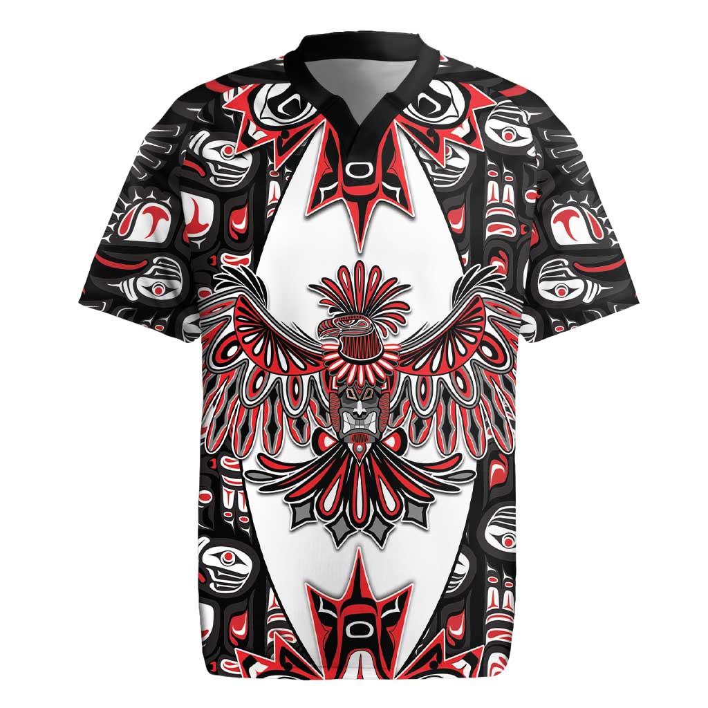 Canada Haida Rugby Jersey Thunderbird Northwest Coast Indigenous - Wonder Print Shop