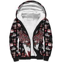 Canada Haida Sherpa Hoodie Thunderbird Northwest Coast Indigenous - Wonder Print Shop
