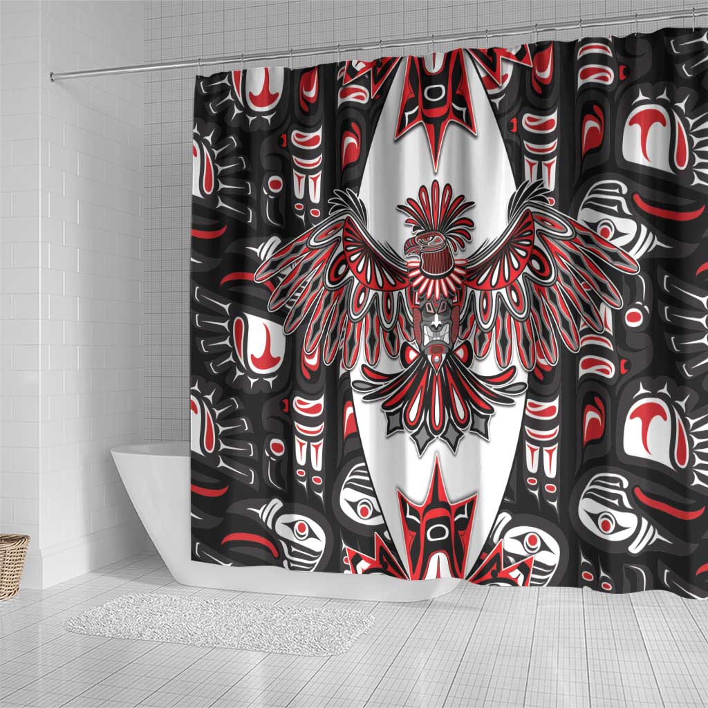 Canada Haida Shower Curtain Thunderbird Northwest Coast Indigenous - Wonder Print Shop