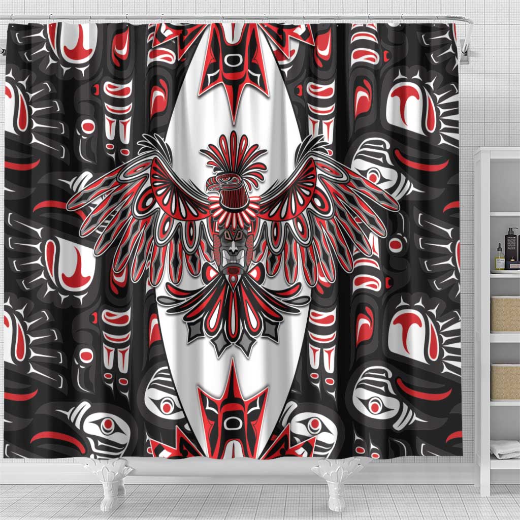 Canada Haida Shower Curtain Thunderbird Northwest Coast Indigenous - Wonder Print Shop