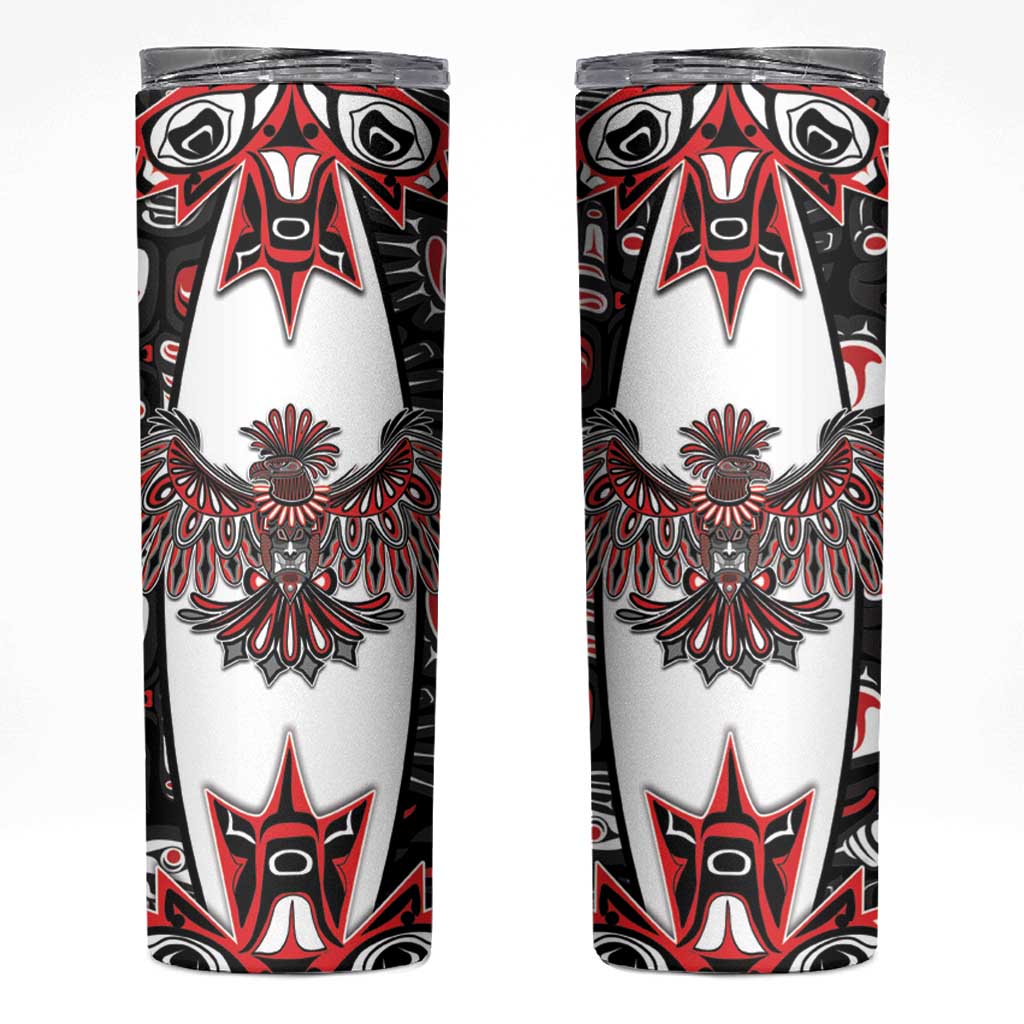 Canada Haida Skinny Tumbler Thunderbird Northwest Coast Indigenous - Wonder Print Shop