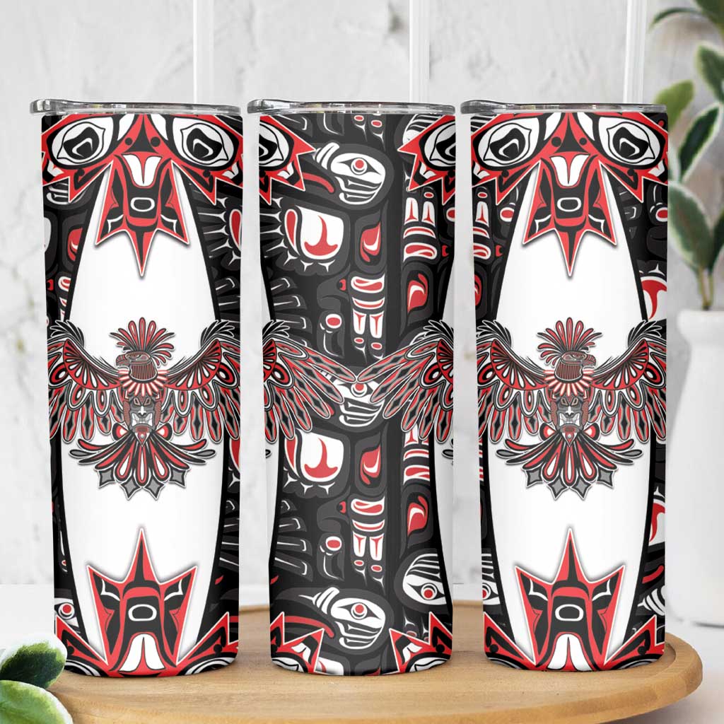 Canada Haida Skinny Tumbler Thunderbird Northwest Coast Indigenous - Wonder Print Shop