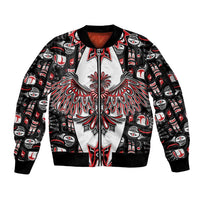 Canada Haida Sleeve Zip Bomber Jacket Thunderbird Northwest Coast Indigenous - Wonder Print Shop