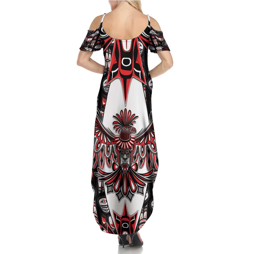 Canada Haida Summer Maxi Dress Thunderbird Northwest Coast Indigenous - Wonder Print Shop