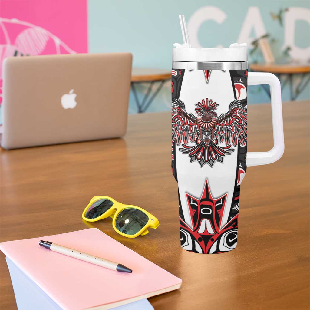 Canada Haida Tumbler With Handle Thunderbird Northwest Coast Indigenous - Wonder Print Shop