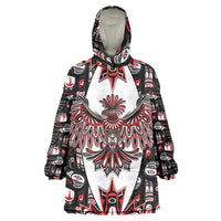 Canada Haida Wearable Blanket Hoodie Thunderbird Northwest Coast Indigenous - Wonder Print Shop