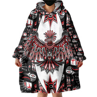 Canada Haida Wearable Blanket Hoodie Thunderbird Northwest Coast Indigenous - Wonder Print Shop