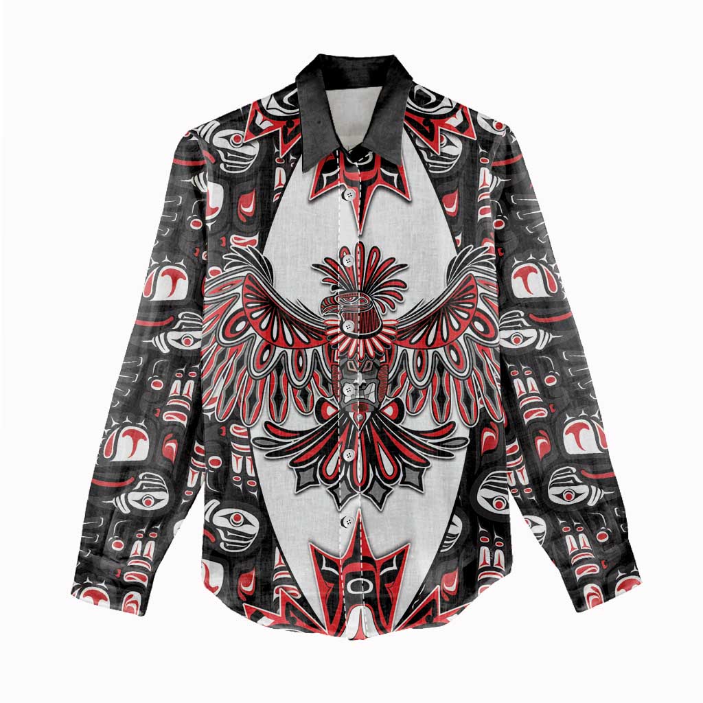Canada Haida Women Casual Shirt Thunderbird Northwest Coast Indigenous - Wonder Print Shop