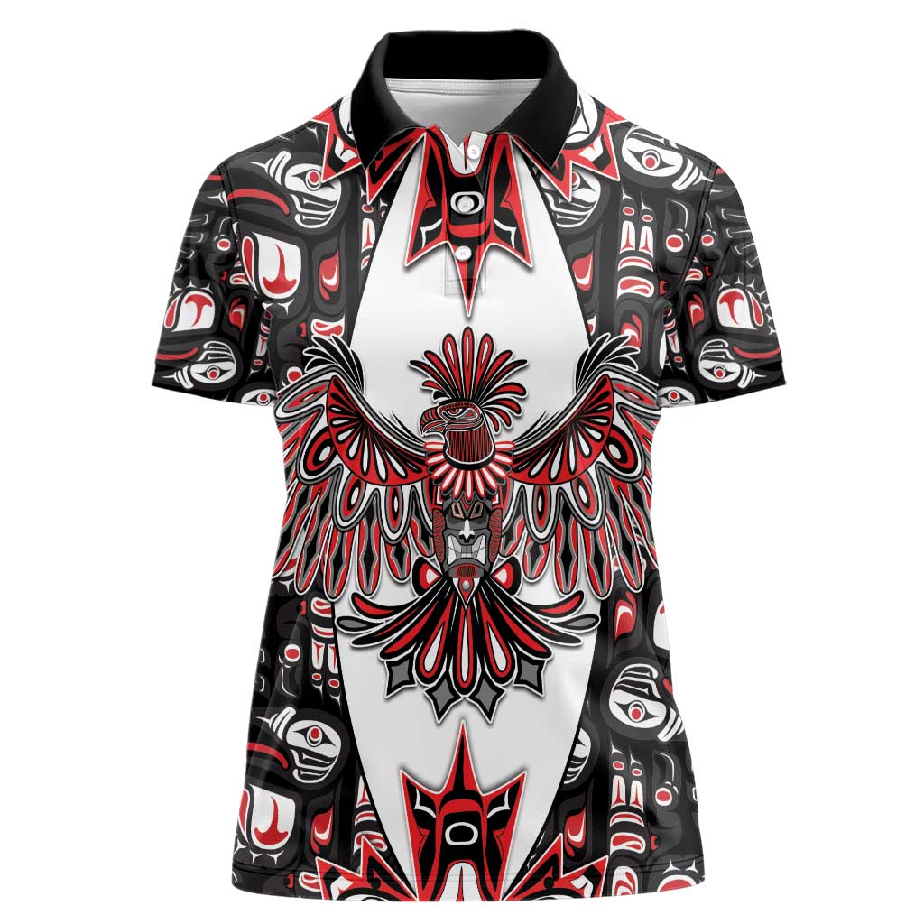 Canada Haida Women Polo Shirt Thunderbird Northwest Coast Indigenous - Wonder Print Shop