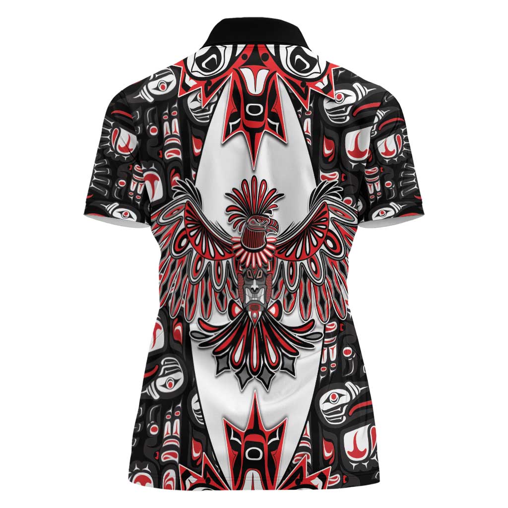 Canada Haida Women Polo Shirt Thunderbird Northwest Coast Indigenous - Wonder Print Shop