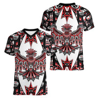 Canada Haida Women V-Neck T-Shirt Thunderbird Northwest Coast Indigenous - Wonder Print Shop