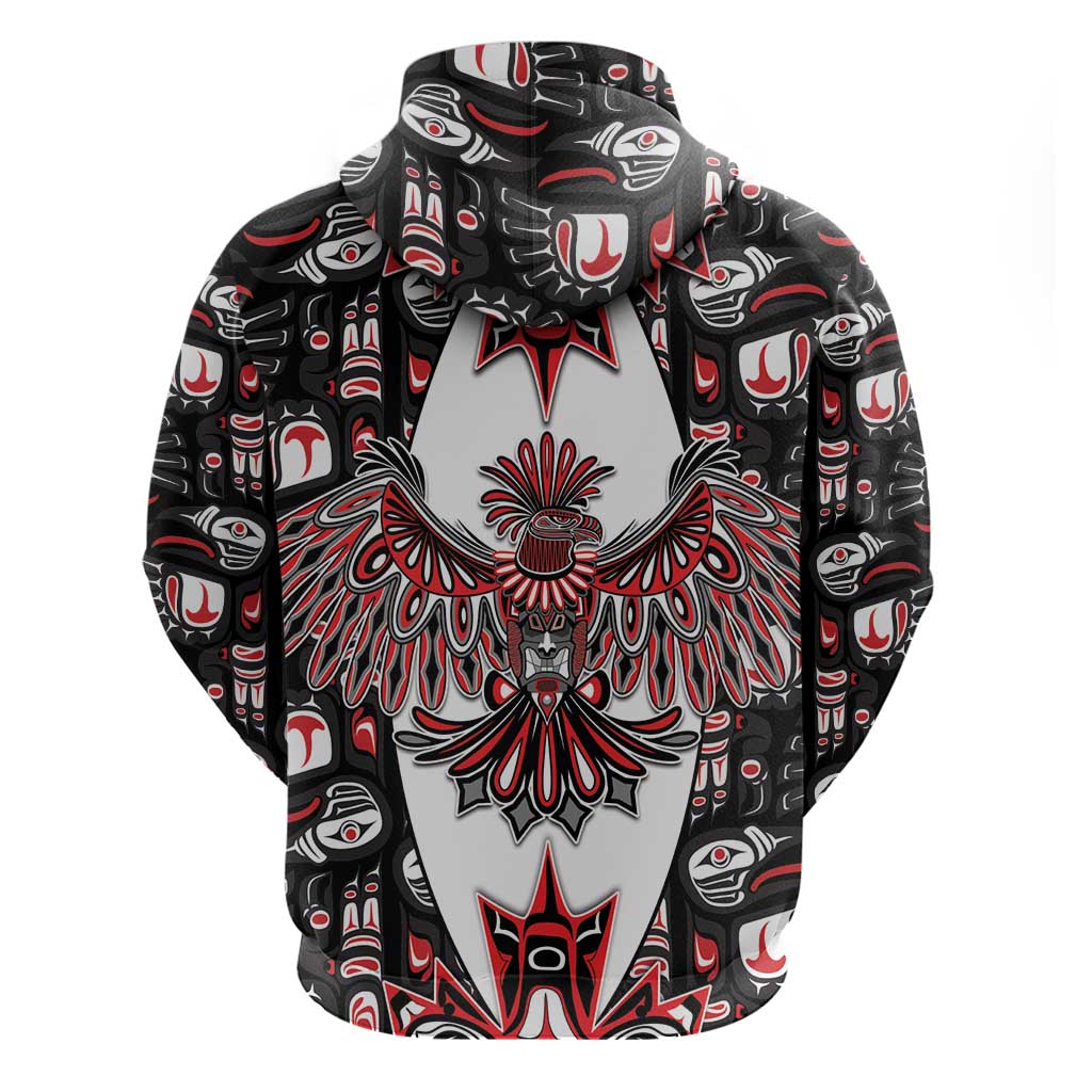 Canada Haida Zip Hoodie Thunderbird Northwest Coast Indigenous - Wonder Print Shop