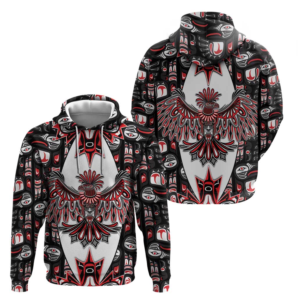 Canada Haida Zip Hoodie Thunderbird Northwest Coast Indigenous - Wonder Print Shop