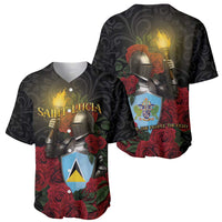 Saint Lucia Baseball Jersey Rose Iron Helmet - Wonder Print Shop