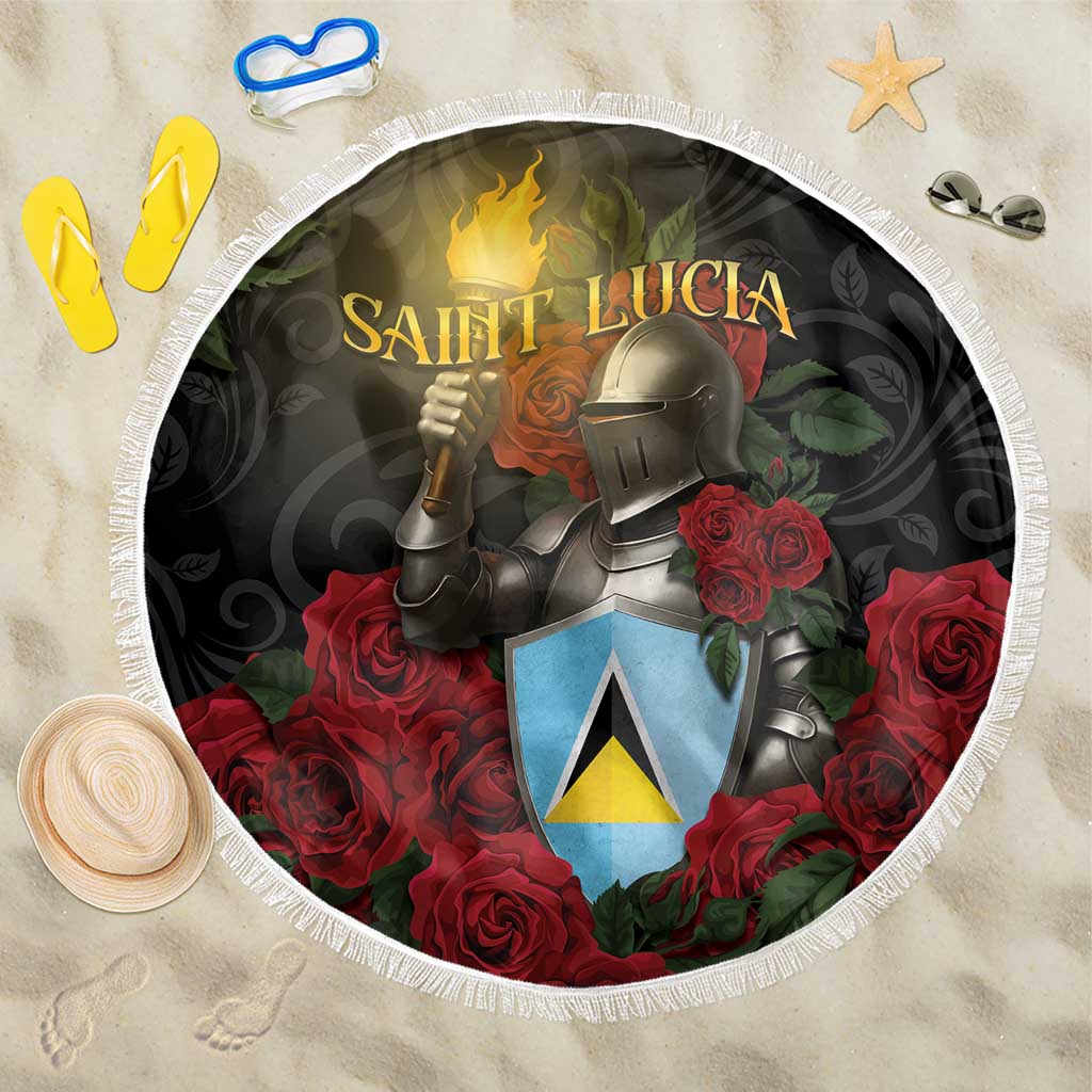 Saint Lucia Beach Blanket Rose Iron Helmet - Wonder Print Shop