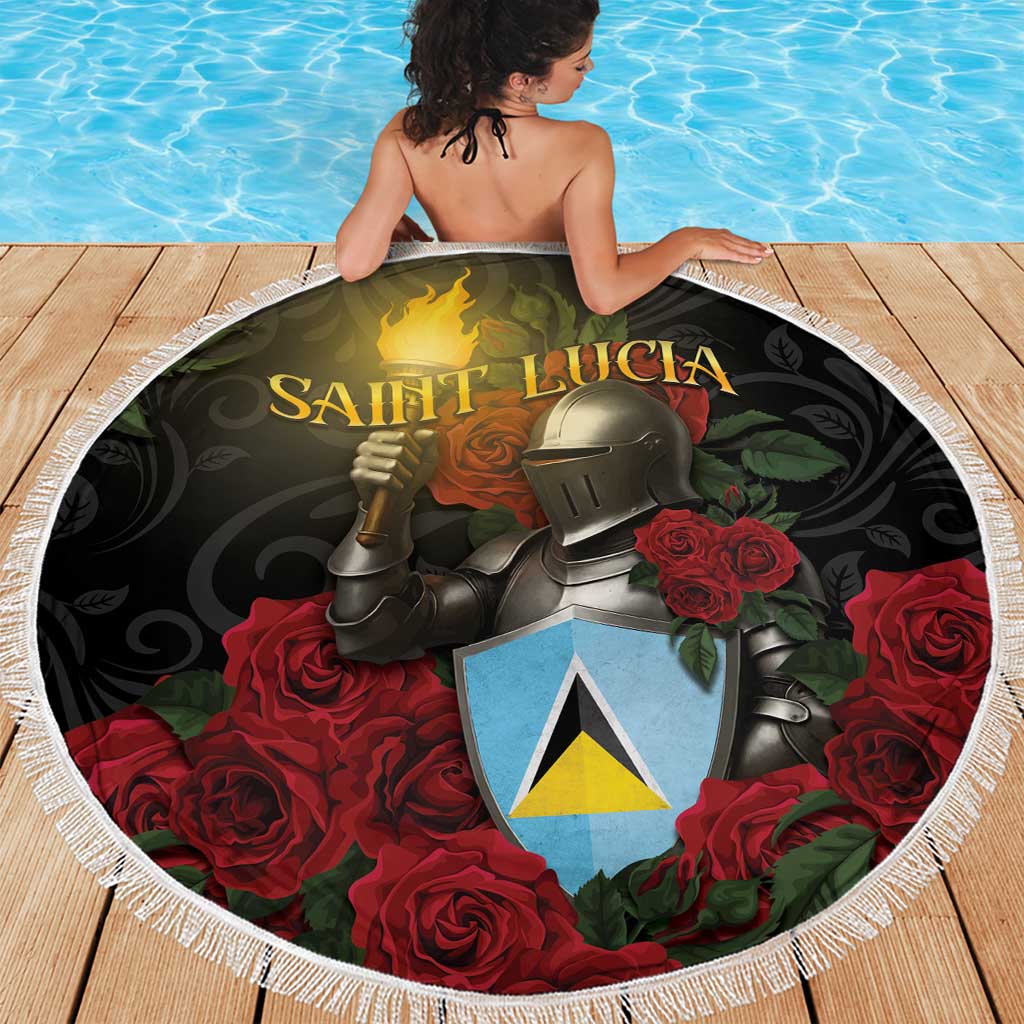 Saint Lucia Beach Blanket Rose Iron Helmet - Wonder Print Shop
