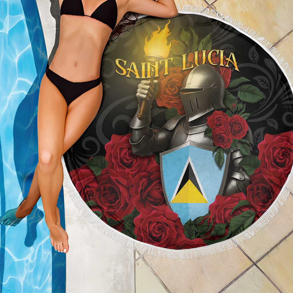 Saint Lucia Beach Blanket Rose Iron Helmet - Wonder Print Shop