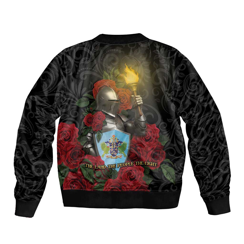 Saint Lucia Bomber Jacket Rose Iron Helmet - Wonder Print Shop