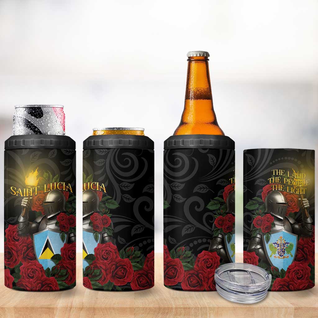 Saint Lucia 4 in 1 Can Cooler Tumbler Rose Iron Helmet - Wonder Print Shop