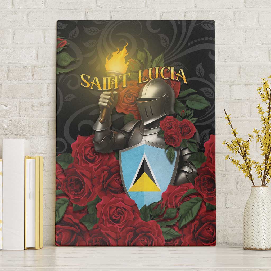 Saint Lucia Canvas Wall Art Rose Iron Helmet - Wonder Print Shop