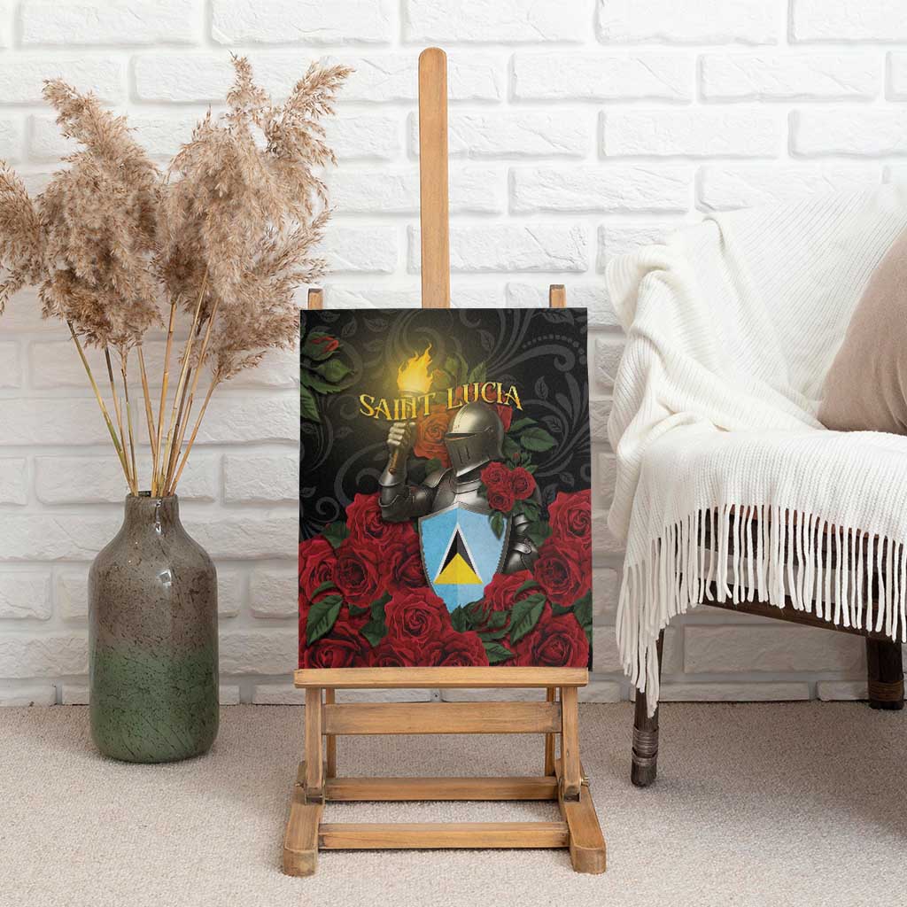Saint Lucia Canvas Wall Art Rose Iron Helmet - Wonder Print Shop