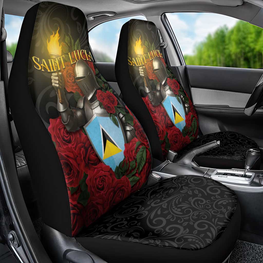 Saint Lucia Car Seat Cover Rose Iron Helmet - Wonder Print Shop