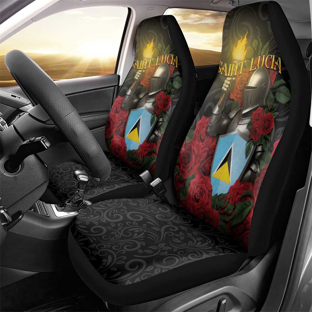 Saint Lucia Car Seat Cover Rose Iron Helmet - Wonder Print Shop