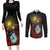 Saint Lucia Couples Matching Long Sleeve Bodycon Dress and Long Sleeve Button Shirt Rose Iron Helmet - Wonder Print Shop
