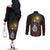 Saint Lucia Couples Matching Off The Shoulder Long Sleeve Dress and Long Sleeve Button Shirt Rose Iron Helmet - Wonder Print Shop