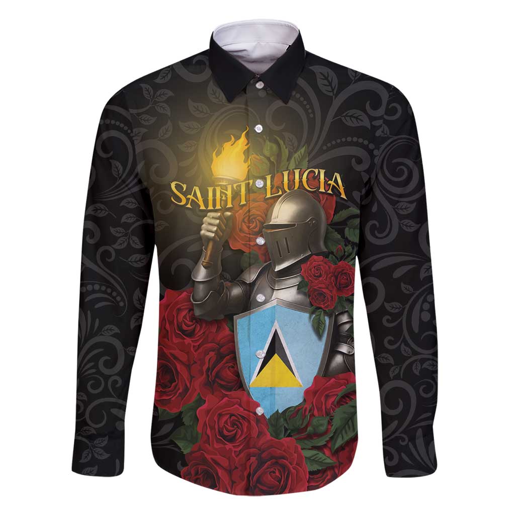 Saint Lucia Family Matching Long Sleeve Bodycon Dress and Hawaiian Shirt Rose Iron Helmet - Wonder Print Shop
