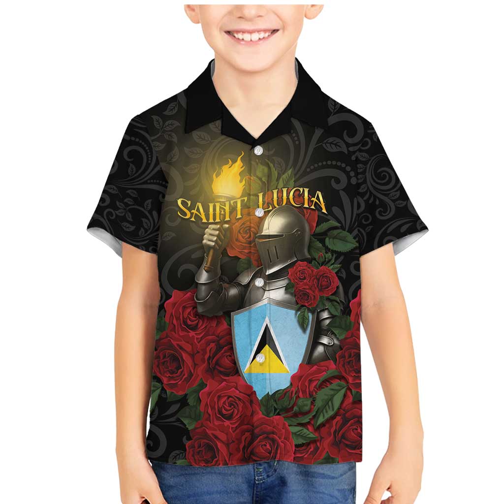 Saint Lucia Family Matching Mermaid Dress and Hawaiian Shirt Rose Iron Helmet - Wonder Print Shop