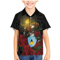 Saint Lucia Family Matching Mermaid Dress and Hawaiian Shirt Rose Iron Helmet - Wonder Print Shop