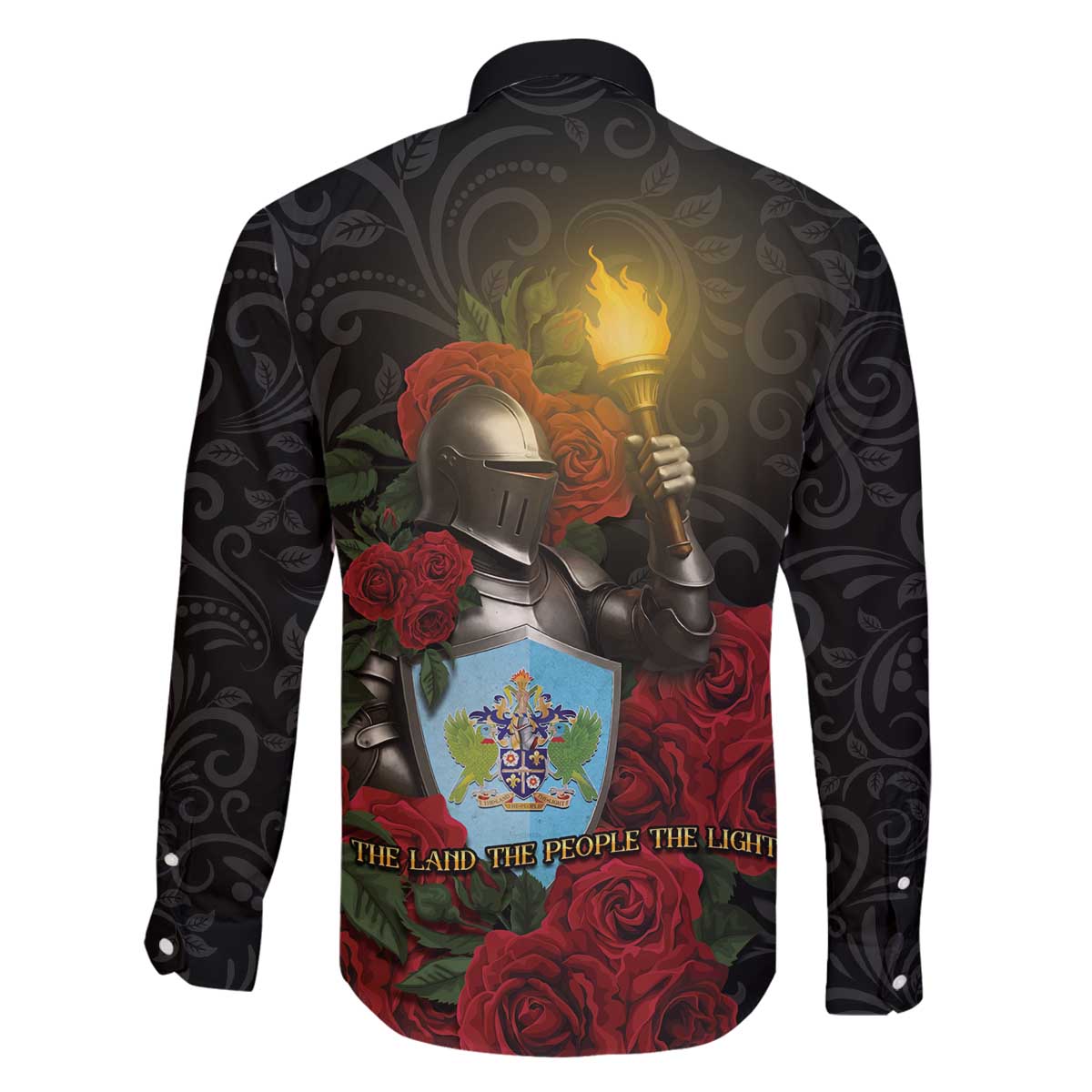 Saint Lucia Family Matching Off The Shoulder Long Sleeve Dress and Hawaiian Shirt Rose Iron Helmet - Wonder Print Shop