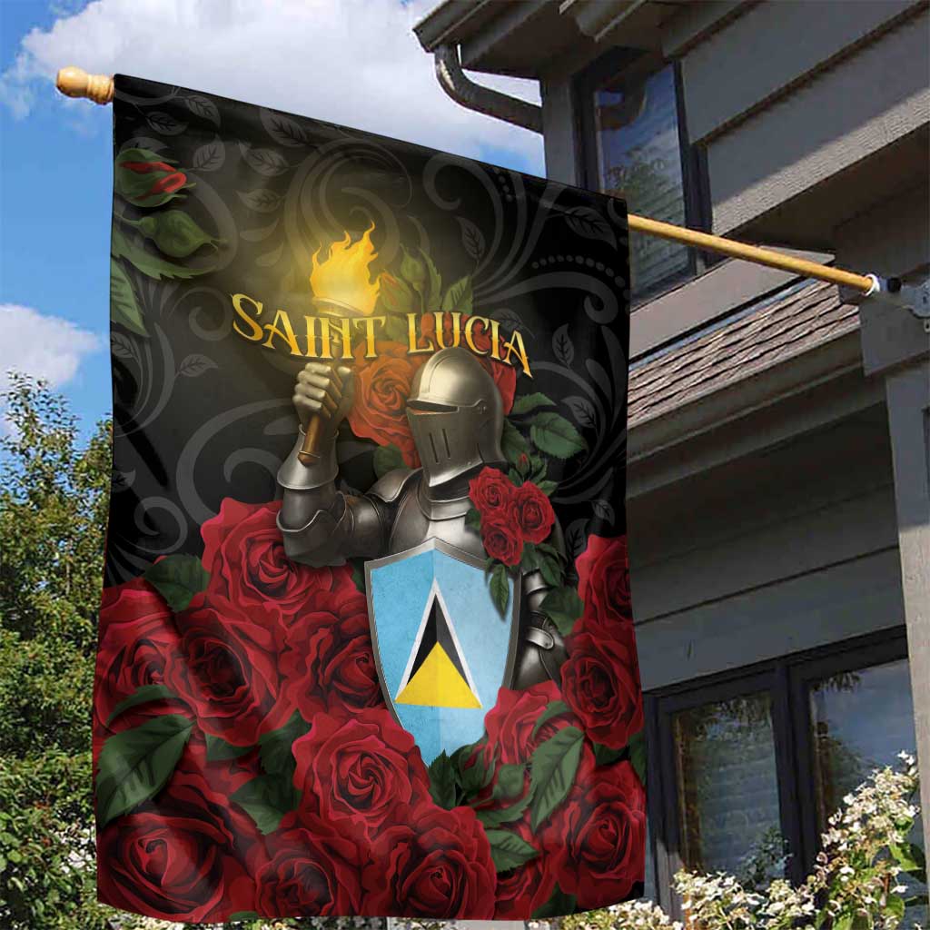 Saint Lucia Garden Flag Rose Iron Helmet - Wonder Print Shop