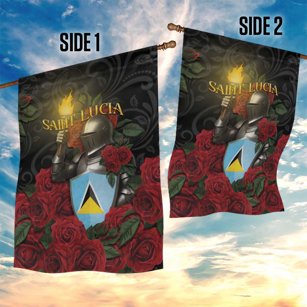 Saint Lucia Garden Flag Rose Iron Helmet - Wonder Print Shop