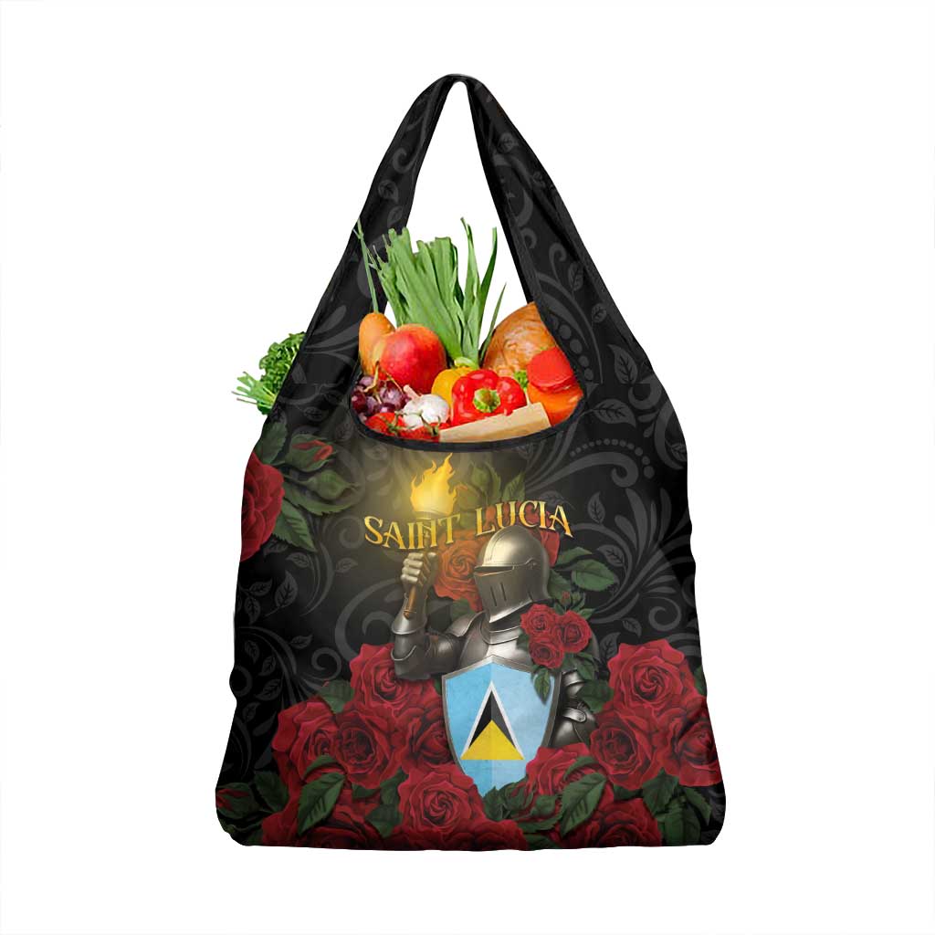 Saint Lucia Grocery Bag Rose Iron Helmet - Wonder Print Shop