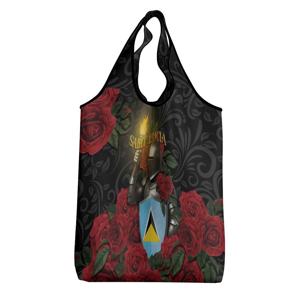 Saint Lucia Grocery Bag Rose Iron Helmet - Wonder Print Shop