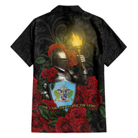 Saint Lucia Hawaiian Shirt Rose Iron Helmet - Wonder Print Shop