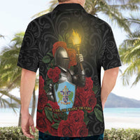 Saint Lucia Hawaiian Shirt Rose Iron Helmet - Wonder Print Shop
