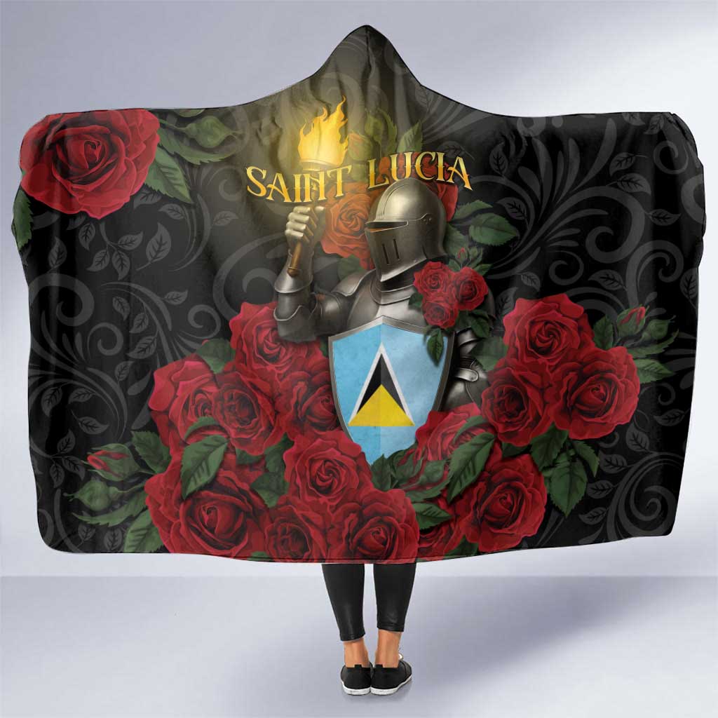Saint Lucia Hooded Blanket Rose Iron Helmet - Wonder Print Shop