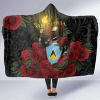 Saint Lucia Hooded Blanket Rose Iron Helmet - Wonder Print Shop