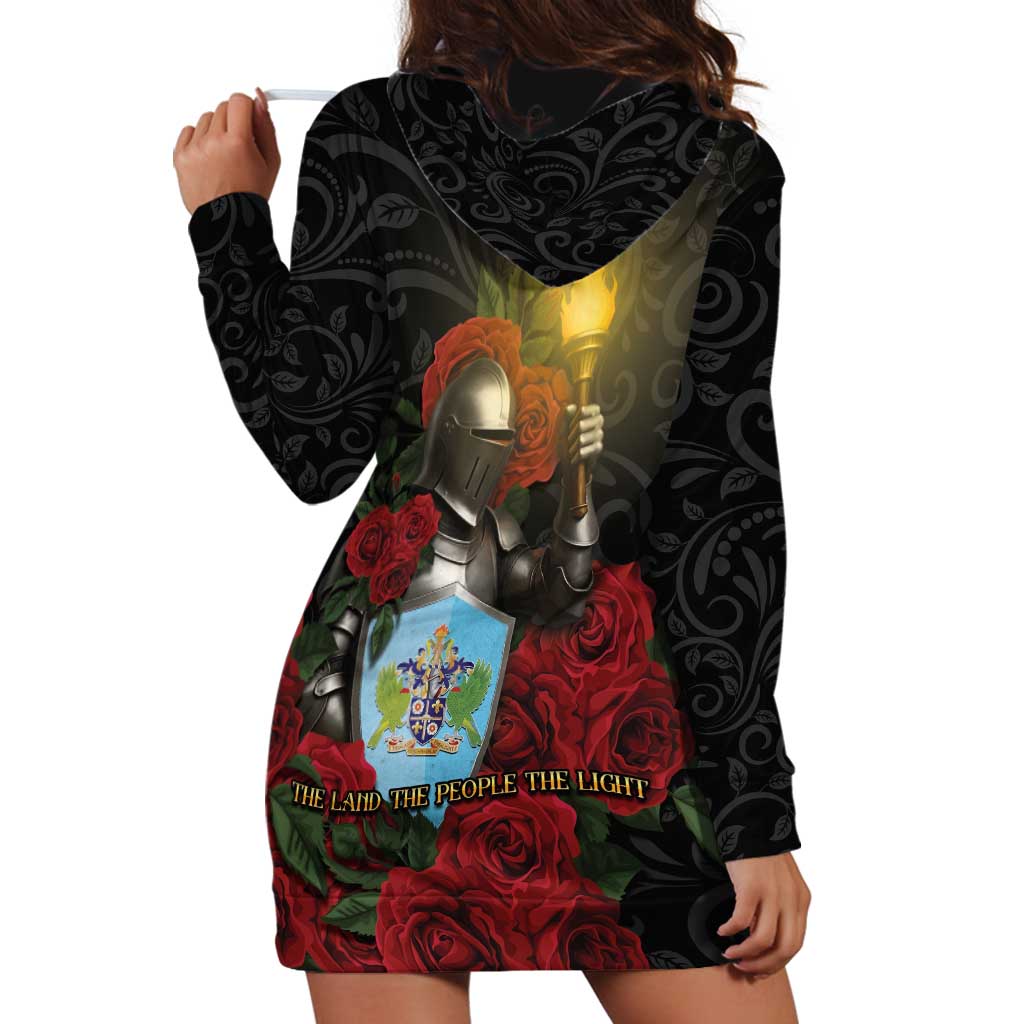 Saint Lucia Hoodie Dress Rose Iron Helmet - Wonder Print Shop