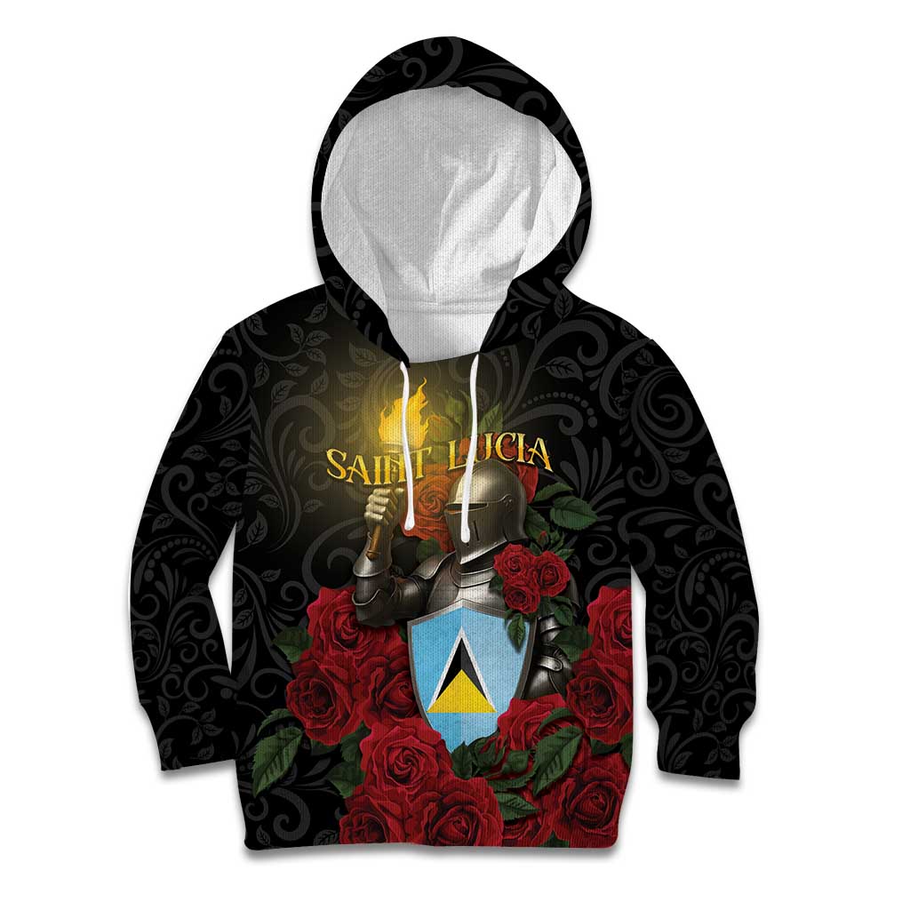 Saint Lucia Kid Hoodie Rose Iron Helmet - Wonder Print Shop