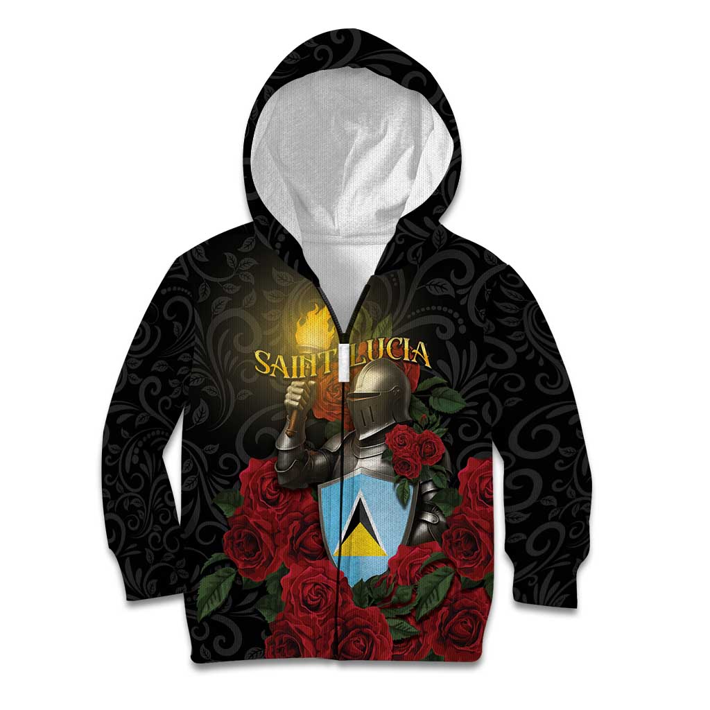 Saint Lucia Kid Hoodie Rose Iron Helmet - Wonder Print Shop