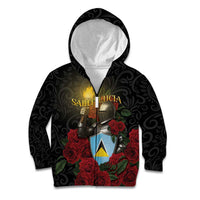 Saint Lucia Kid Hoodie Rose Iron Helmet - Wonder Print Shop