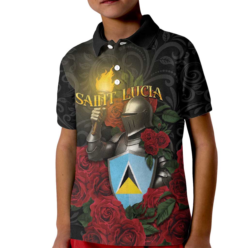 Saint Lucia Kid Polo Shirt Rose Iron Helmet - Wonder Print Shop