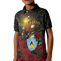 Saint Lucia Kid Polo Shirt Rose Iron Helmet - Wonder Print Shop